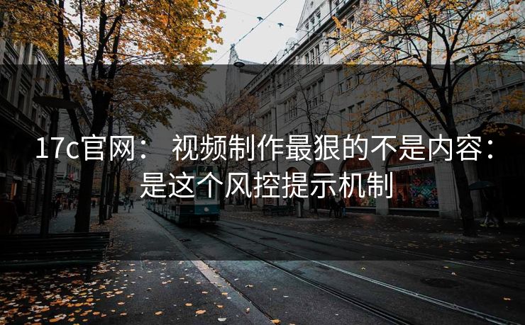 17c官网： 视频制作最狠的不是内容： 是这个风控提示机制